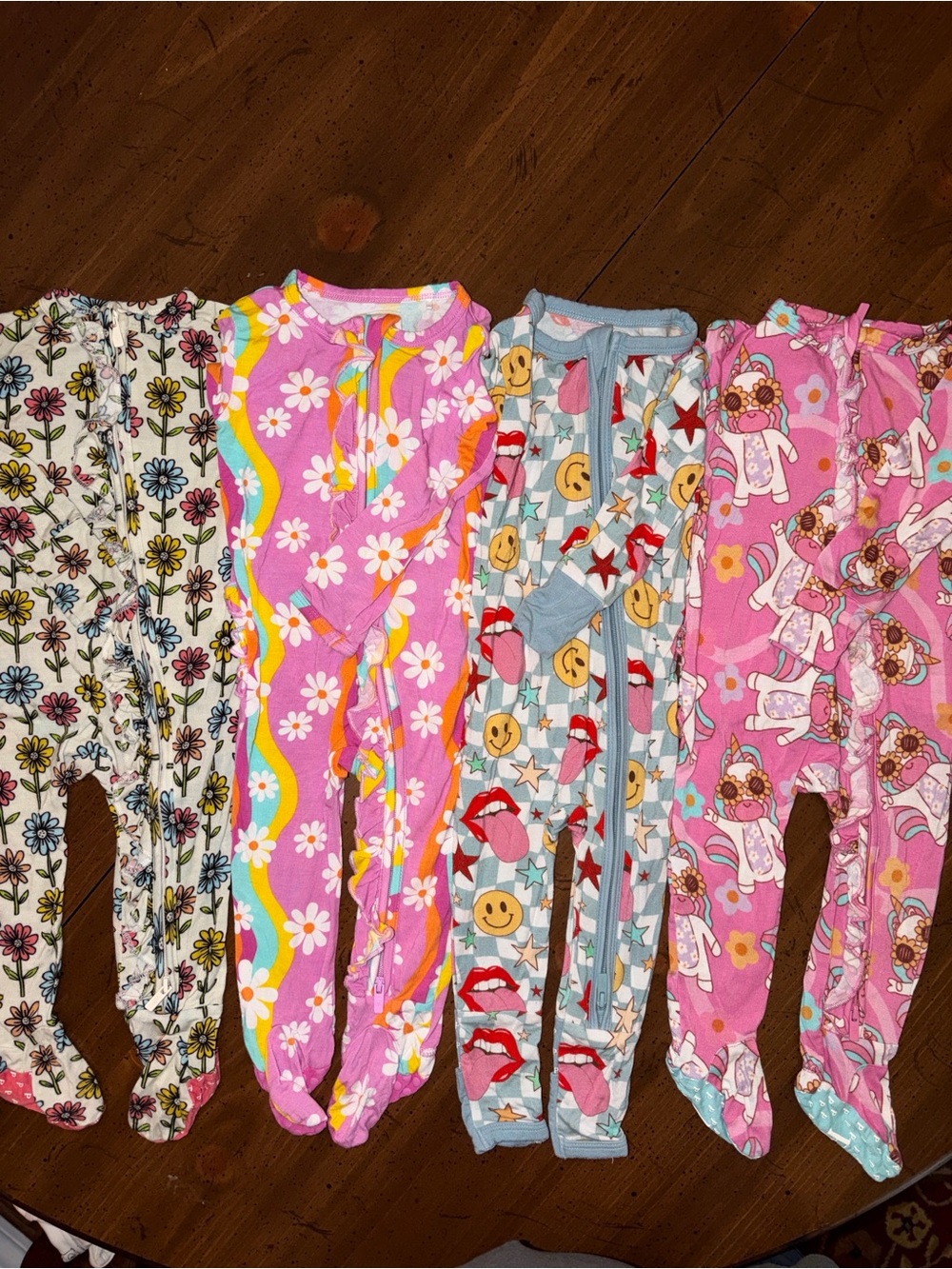 Posh Peanut, Bums&Roses Bamboo Rompers Sz 6-9M